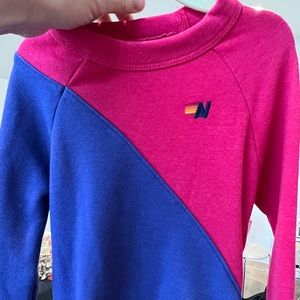 Aviator Nation sweatshirt kids size 4 / 4T magenta and dark blue crewneck